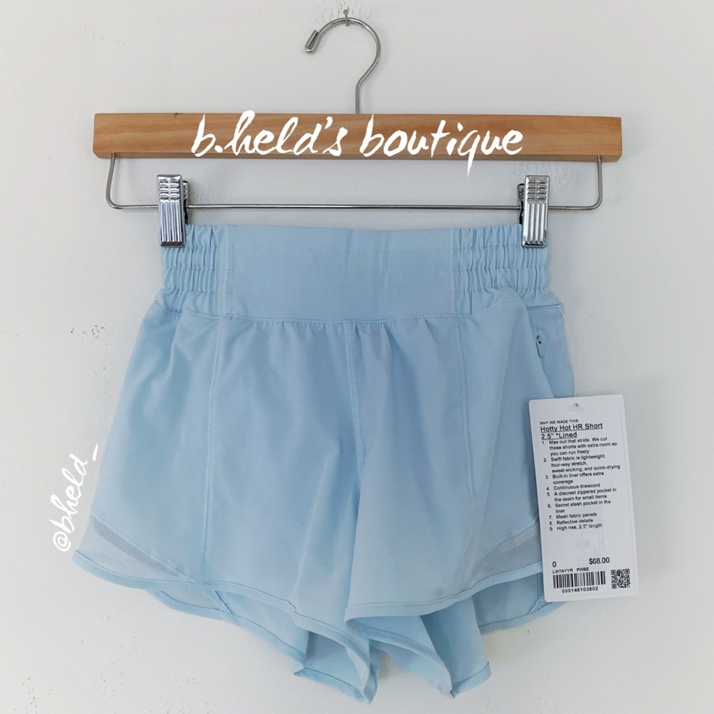 lululemon Hotty Hot High-Rise Lined Short 2.5" in Powder Blue Size 0 New NWT